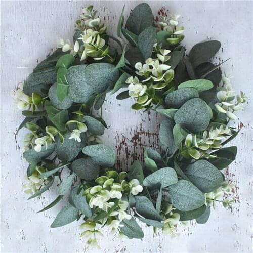 Christmas Eucalyptus Green Artificial Leaves Garland Hanging Door Garland Party Door Wall Window Decoration