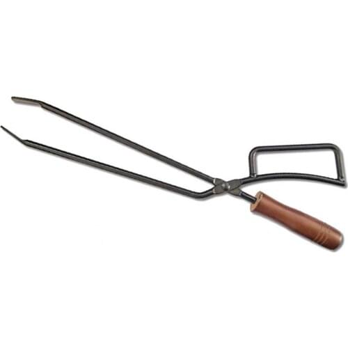 Grilling Tong Lightweight Rust Resistant Iron Scald-proof Handle Fire Charcoal Clip for Outdoor