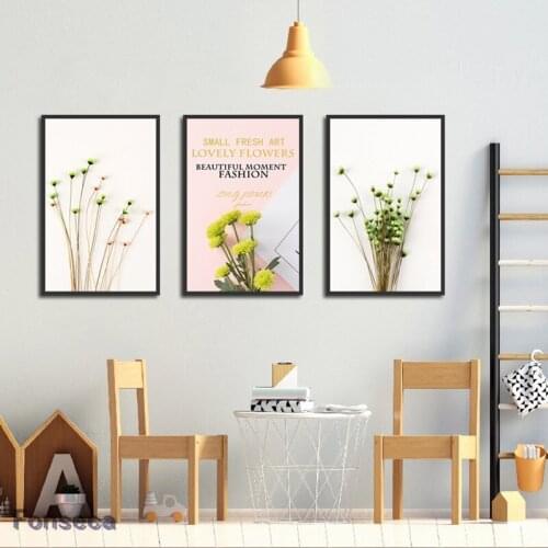 Nordic Small Fresh Flower Canvas Painting Art Beautiful Bouquet Decorative Poster On The Wall Scandinavian Home Decor Pictures