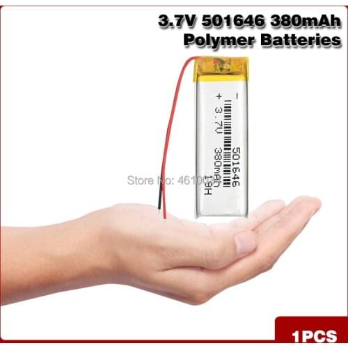 501646 3.7V 380mAh Li-ion Battery Replacement li-ion Lipo Lithium Li-Po Polymer Rechargeable Battery For Tachograph speaker
