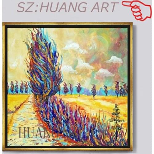 Contemporary art Landscape Rural style oil paintings Spring scenery Utrecht Canvas hand painted High quality Wall pictures