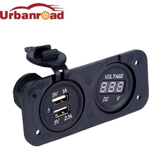 Boat USB Car Socket 5v 2.1a 12v Waterproof Motorcycle USB Charger Voltmeter Socket Panel Cigarette Lighter 12v Charger Voltmeter