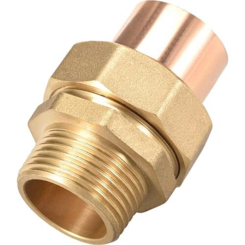 Uxcell G1 Lead Free Copper Union Fitting with Sweat Solder Joint to Male Threaded Connects for Use 28mm Nominal Size Pipes