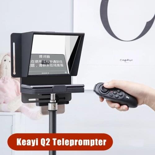 Q2 Teleprompter for iPad Tablet Phones Prompting Inscriber Interview Prompter Reader for Mobile DSLR Camera Live Recording