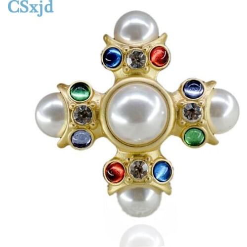 CSxjd Vintage brooch Baroque Pearl colored Resin brooch women Jewelry gift