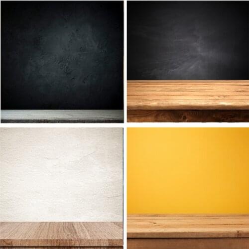 Nitree Vinyl Photography Props Backdrop Vintage Wooden Floor Black Yellow Cement Wall Item Display Photo Background
