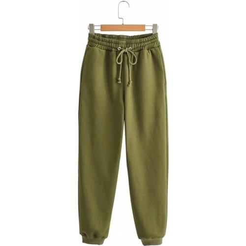 Sweatpants Women Cotton Pants Kalenmos Solid High Waist Joggers Women Lace-up Korean Japan Women tracksuit Streetwear Jogger