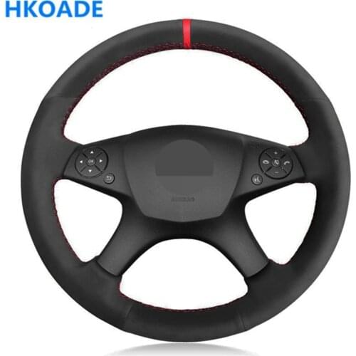 DIY Black Soft Suede Car Steering Wheel Cover For Mercedes Benz C280 C230 C180 C260 C200 C300 W204 C-Class 2007-2010