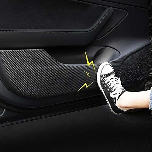Anti Kick Protection Pad Sticker Kit for Tesla Model 3 Glove Box Cover Stickers Leather Carbon Fiber Texture