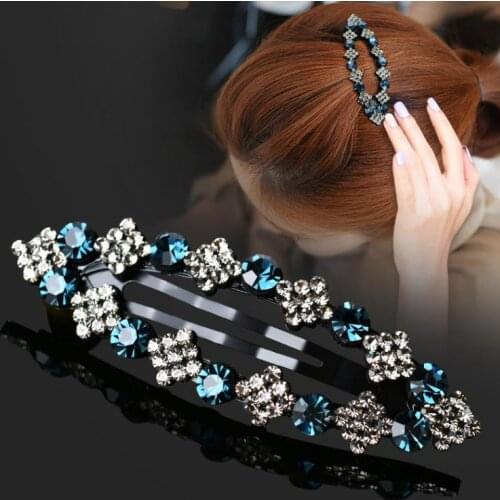 Hot New Fashion Simple Shiny Rhinestone BB Clip Jewelry Geometric Bangs Hairgrip Women Girl Barrette Hair Accessories Headdress