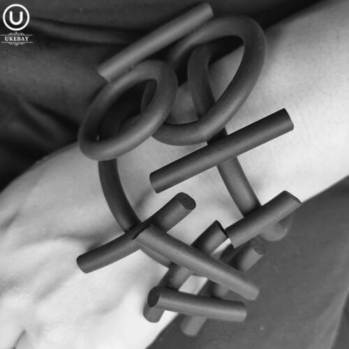 UKEBAY New Designer Gothic Bangles For Women Charm Bracelets Geometric Strange Jewelry Rubber Bracelet Hand Chain Ethnic Bangle