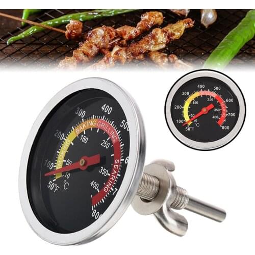 1pc BBQ Thermometer Stainless Steel Temperature Oven Grill Cooking Temp Gauge 50 to 800Fahrenheit For Home Supplies