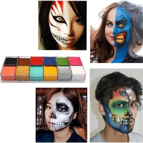 12 Colors Face Body Painting Art Non Toxic Safe Oil Paint Halloween Party Fancy XXUC