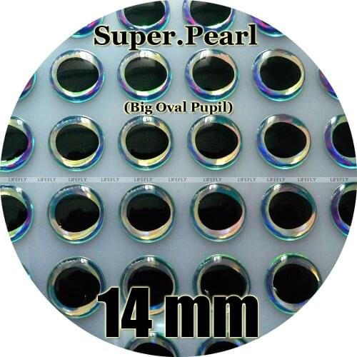 14mm 3D Super.Pearl, Big Oval Pupil / Wholesale 200 Soft Molded 3D Holographic Fish Eyes, Fly, Jig, Lure, Craft