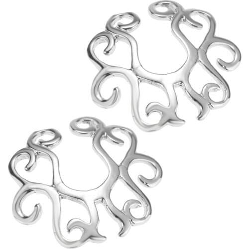 2 Pcs Stainless Steel Fake Nipple Rings Adjustable NippleRings Non Pierced Cilp on Nipple Studs Body Jewelry No Piercing Ring