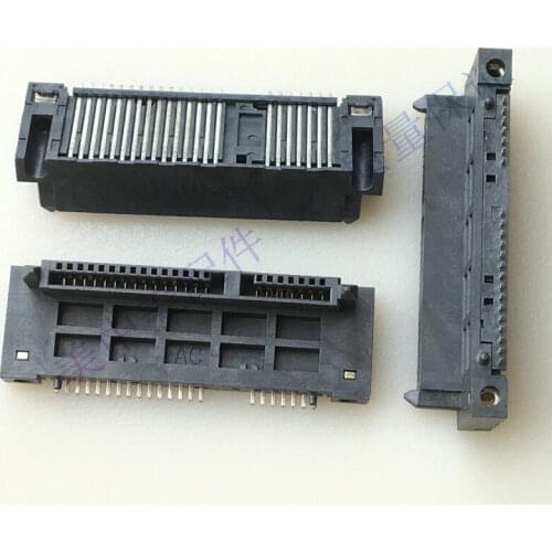 2PCS) SATA hard disk interface socket 22P direct plug p1.27 heightening h12.1 7 15 pin