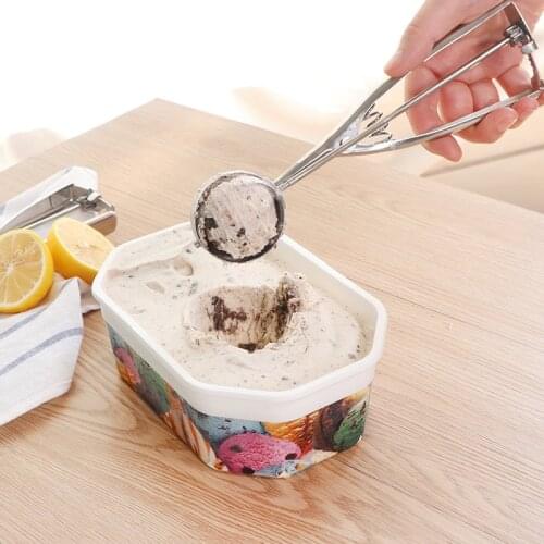 4/5/6cm Ice Cream Spoon Stainless Steel Spoon Spring Handle Mash Potato Fruit Watermelon Spoon Useful Kitchen Gadget
