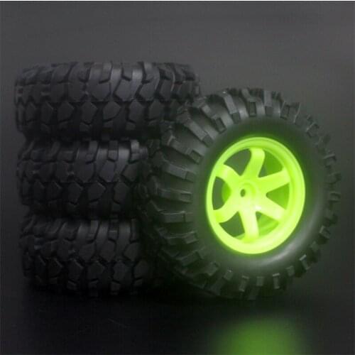 4x 1.9Inch 96mm Rubber Tires Plating Wheel Rims For D90 D110 SCX10 CC01 RC Rock Crawler Truck Climbing Off-Road Car