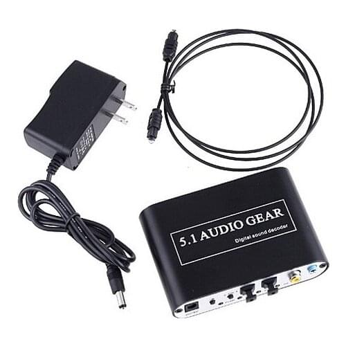 5.1 Digital Audio Decoder DTS Ac3 Decoding Optical Fiber Coaxial To Analog Audio 3.5 Earphone Decoder Converter Windows 7