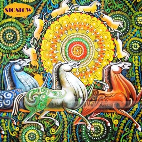5D Horse Crystal Diamond Mosaic Painting Colorful Full Square Diamond Art Beads Embroidery Kits Cross Stitch Handwork Home Decor
