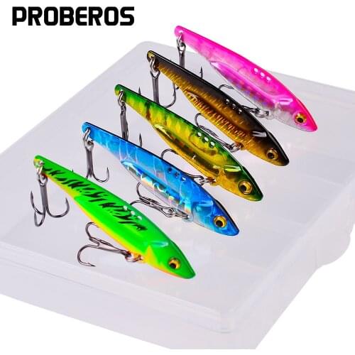 5g-7g-12g-17g-20g 3D Eye Proberos 6pc/Lot Fishing lure Big Spoon Lure with Hooks 6 Color Fishing Bait VIB Big Hard Bait New Set