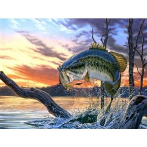 5D DIY Diamond Embroidery Fish Animals Diamond Painting Full Square Mosaic Cross Stitch Kit Home Decor Gift FH6624