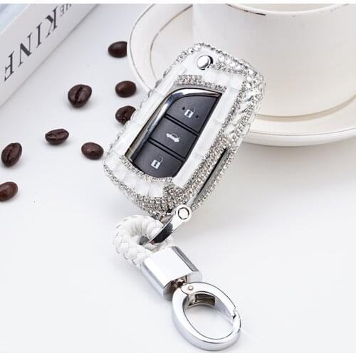 Diamond Car Key Cover Case Shell For Toyota Auris Corolla Avensis Verso Yaris Aygo Scion TC IM Camry RAV4 2015 2016 Accessories