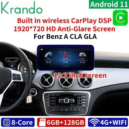 Krando Android 10.0 4G 64G 12.3'' Car Radio for Mercedes-Benz A W176 CLA C117 GLA X156 2012-2018 NTG 4.5 5.0 DSP Carplay Player