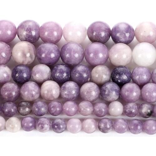 Purple Lilac Stone Natural Stone Beads Round Loose Beads For Jewelry Making Bracelets Needlework DIY Accessories 4/6/8/10/12 MM