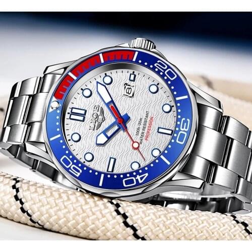 2021 New LIGE Men Watches Top Brand Luxury Stainless Steel Waterproof Quartz WristWatch For Men Fashion Luminous Sport Clock+Box