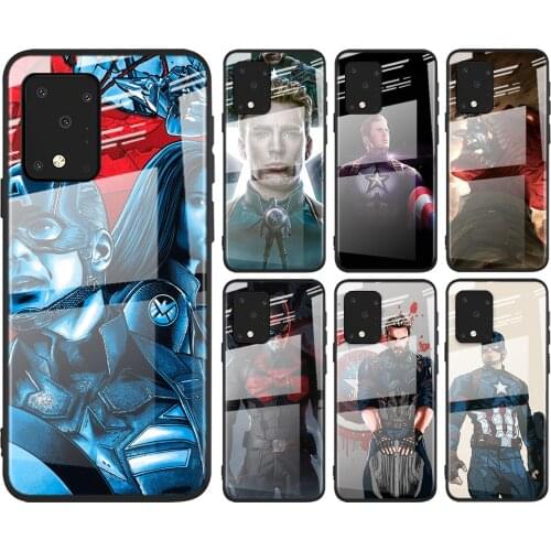 Tempered Glass Cover Steve Captain America For Samsung Galaxy A91 A81 A72 A71 A52 A51 A41 A31 A21S A21 EU A11 A01 Phone Case