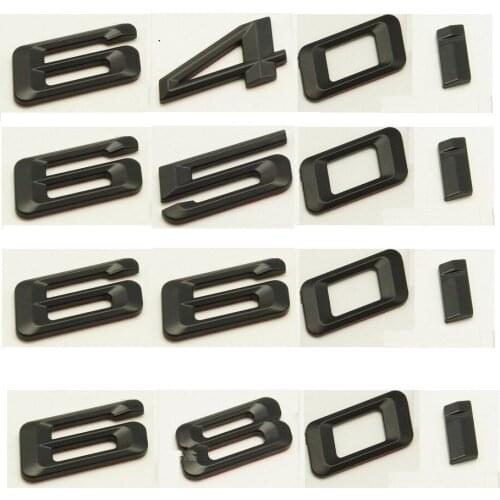 Matt Black ABS Number Letters Word Car Trunk Badge Emblem Sticker for BMW 6 Series 620i 630i 640i 650i 660i 680i