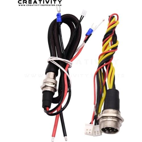 Creativity 3D Printer Parts Upgraded Heated Bed Wire 2 Pin for Creality CR10 Attach Aviation Joint Connector Hot Bed Cable