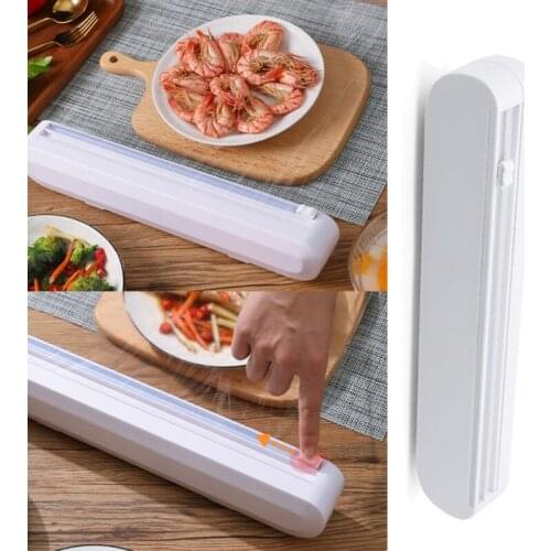 Food Fresh Keeper Wrap Dispenser Cutter Foil Cling Film Wrap Dispenser Plastic Sharp Cutter Storage Holder Kitchen Storage Tool