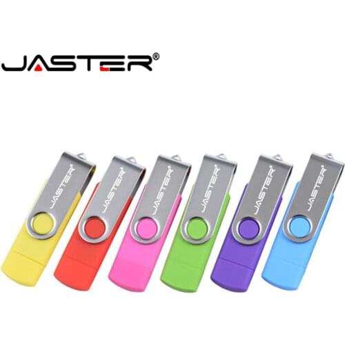 JASTER customer LOGO OTG USB Flash Drive 4GB 8GB 16GB 32GB 64GB pendrive for Android Smart Phone Metal OTG USB 2.0 memory stick
