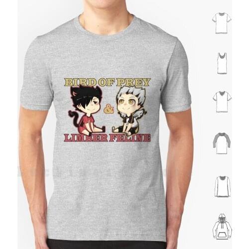 Owl & Cat T Shirt DIY Cotton Big Size S-6xl Haikyu Brotp Otp Cute Kawaii Bokuto Bokuro Bl Bokuto Koutaro Tetsuro Ship