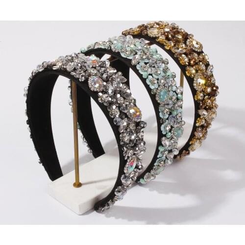 Colorful Full Sequins Headband Rhinestone Crystal Hairband Wild Bezel Hair Band Women Girls Hair Loop 2021 New Hair Accessories