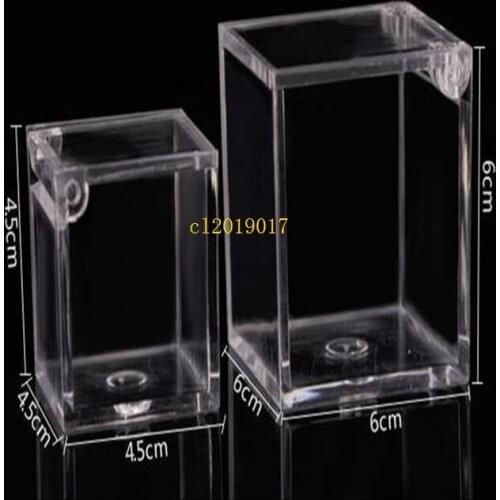 Small Food-grade transparent plastic candy box flip square plastic box biscuit snack cookies storage box#28