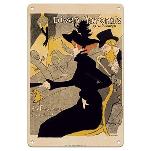 Divan Japonais Paris Cabaret Music Dance Hall - Advertising Poster by Henri de Toulouse-Lautrec c.1892 Metal Tin Sign