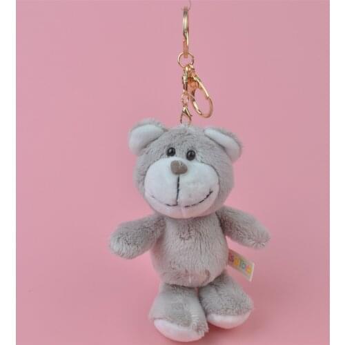 1pc Cute Plush Fur Pompom Teddy Keychain Women Bear Toy Keyring Women Bag Car Key Chain Trinket Wedding Party Valentine Gift