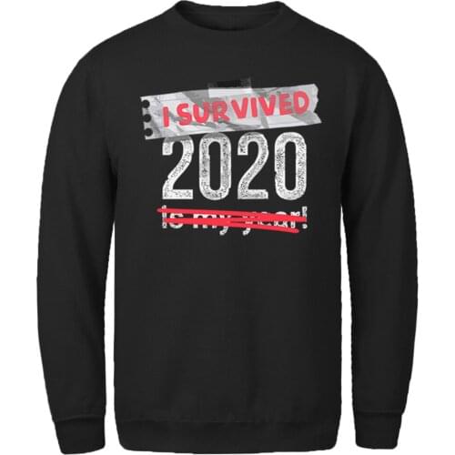 I Survived 2020 Sweatshirt Mens Fashion Long Sleeve Male Hoodie Vintage Outwear Tops Pullovers Winter Retro Sudaderas Masculino