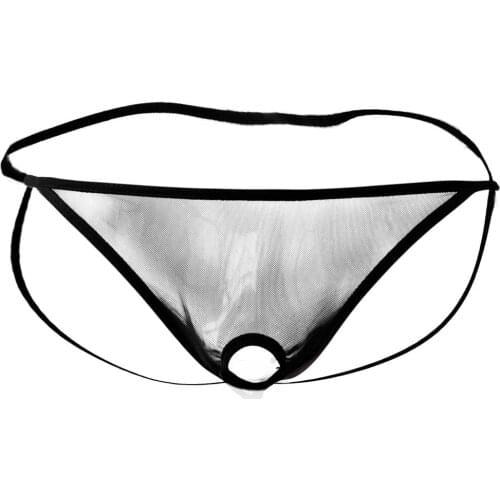 Gay Sissy Underwear Mens Open Front Mesh Jock Strap Male Hollow Out Tanga Low Waist G-strings Thongs Homme Gays Sexy Underpants