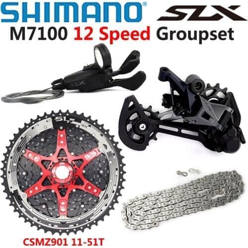 SHIMANO SLX M7100 Groupset MTB Mountain Bike 12 Speed SL+RD+CSMZ901+CN 11-51T Cassette Sprocket M7100 shifter Rear Derailleur