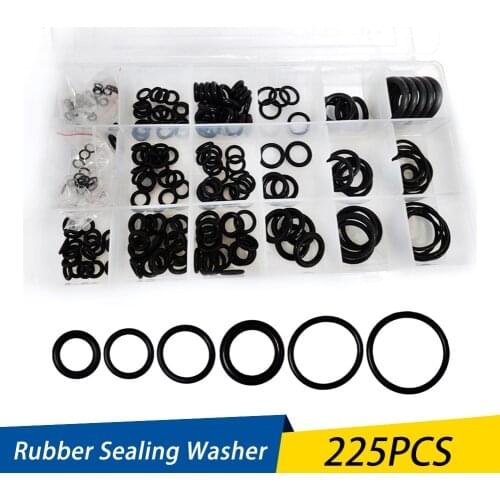225pcs/Set Rubber Grommets Assortment Kit 18 Sizes O-Ring Round Ring Gasket Kit with Plastic Box for Wires Cables