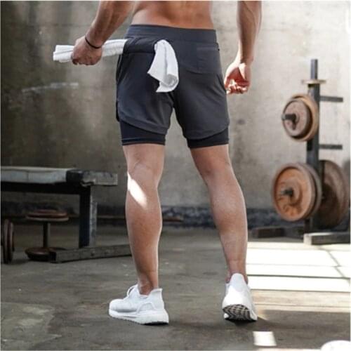 New Mens Running Shorts 2 in 1 Sports Shorts Mens Double Fashion Sports Mens Shorts Jogging Fitness Shorts