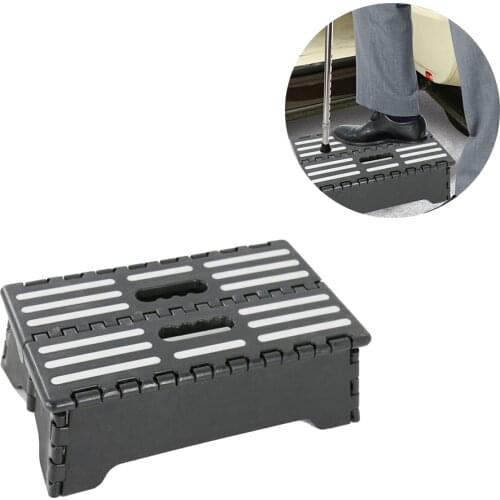 Portable Plastic Folding Step Stool Black Step Ladder Elderly Pregnant Kids For Kitchen Bathroom Toilet Caravan Travel agreeable