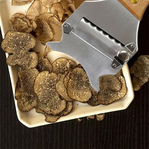 Truffle cutter with steel wooden handle Truffle cutter with gadget Kitchen rosewood blade handle knife Wave dessert K3K7