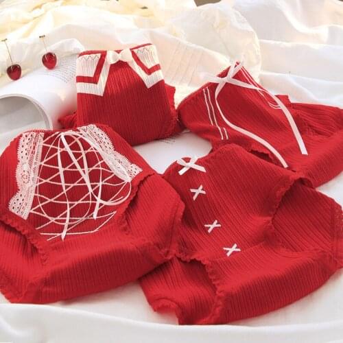 Sexy Underwear Women Thong Panties Underpants Seamless Lingerie Female Red Cotton Briefs Cute Lace Panty Tangas Mujer 4 Styles