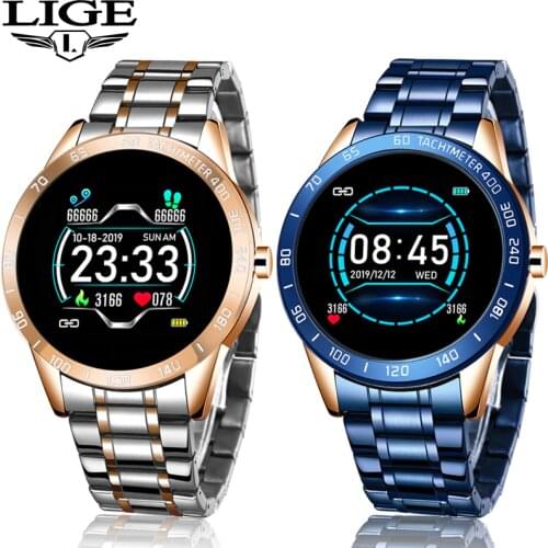 LIGE luxury Smart Watch Men Waterproof Sports Fitness Tracker Bluetooth Connection for Xiaomi Huawei Apple phone New smartwatch