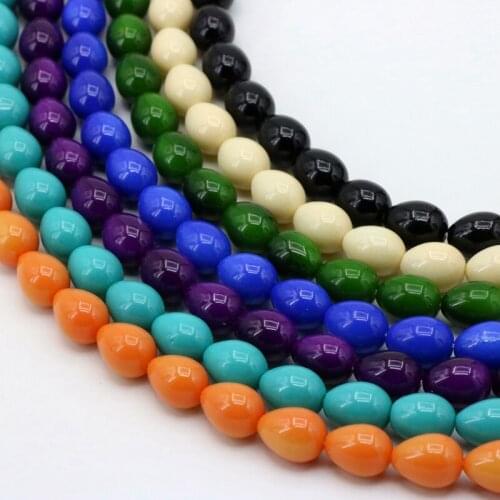 Glass pearl water drop shape 7x9mm loose beads 15 inch DIY seven colors to choose from women jewelry
